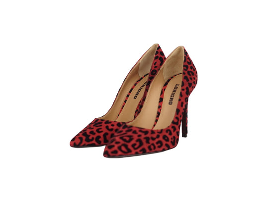 Decollete' lonigro camoscio leopard rosso