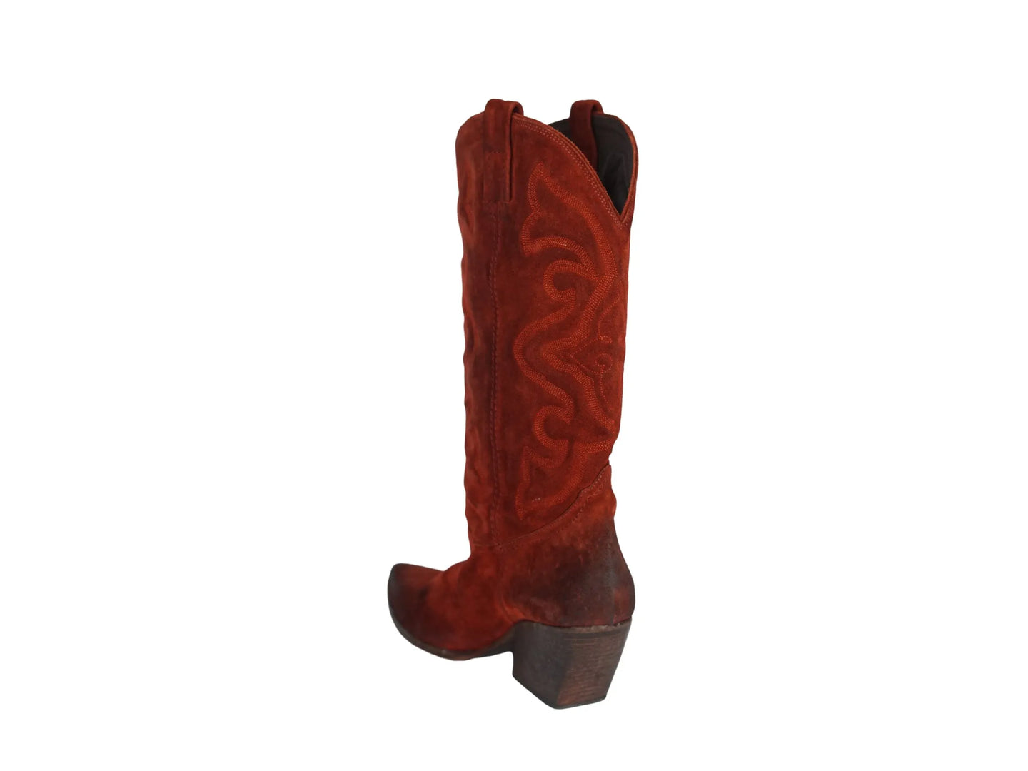 Stivale texano elena iachi camoscio rosso