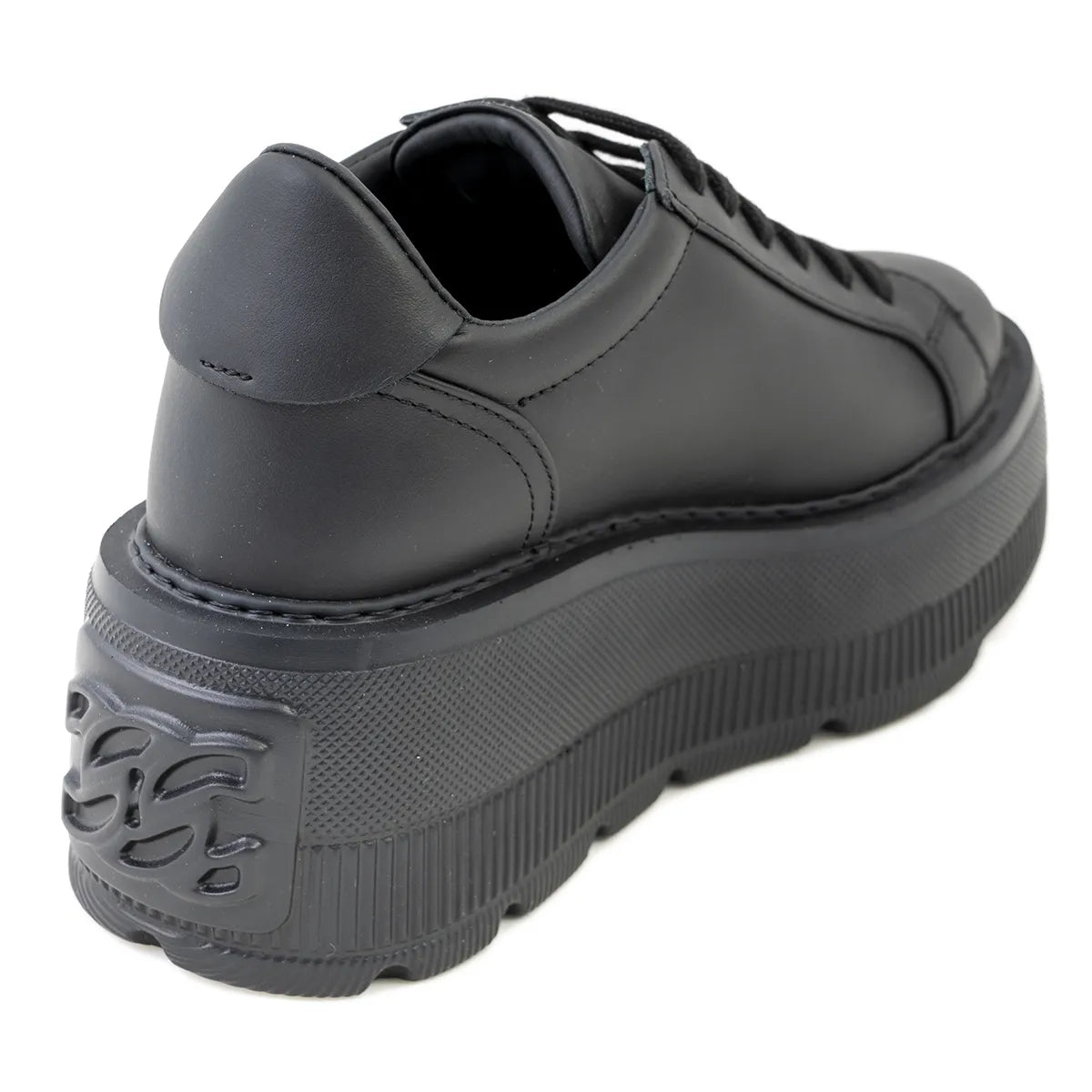 Casadei Sneakers pelle nera zeppa mm70