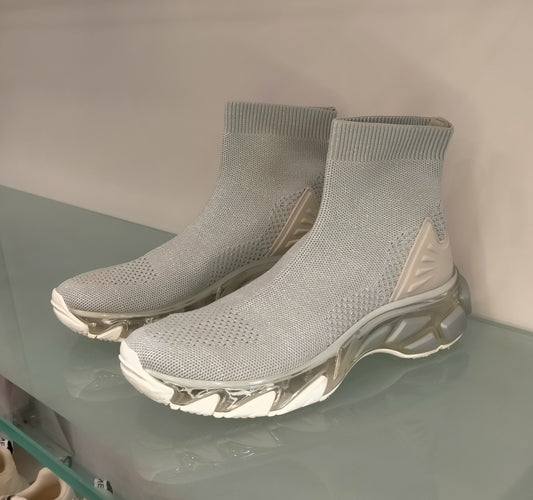 Sneakers WHAT FOR in tessuto elasticizzato grigio