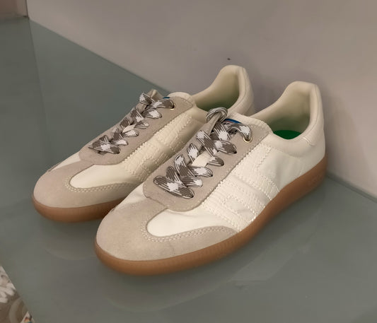 Sneakers BACK 70 in tessuto avorio logo in stampa cocco bianco