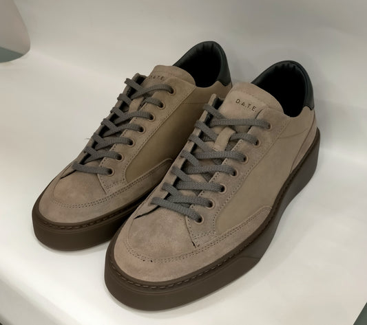 Sneakers D.A.T.E. LEVANTE uomo in camoscio/tessuto marrone