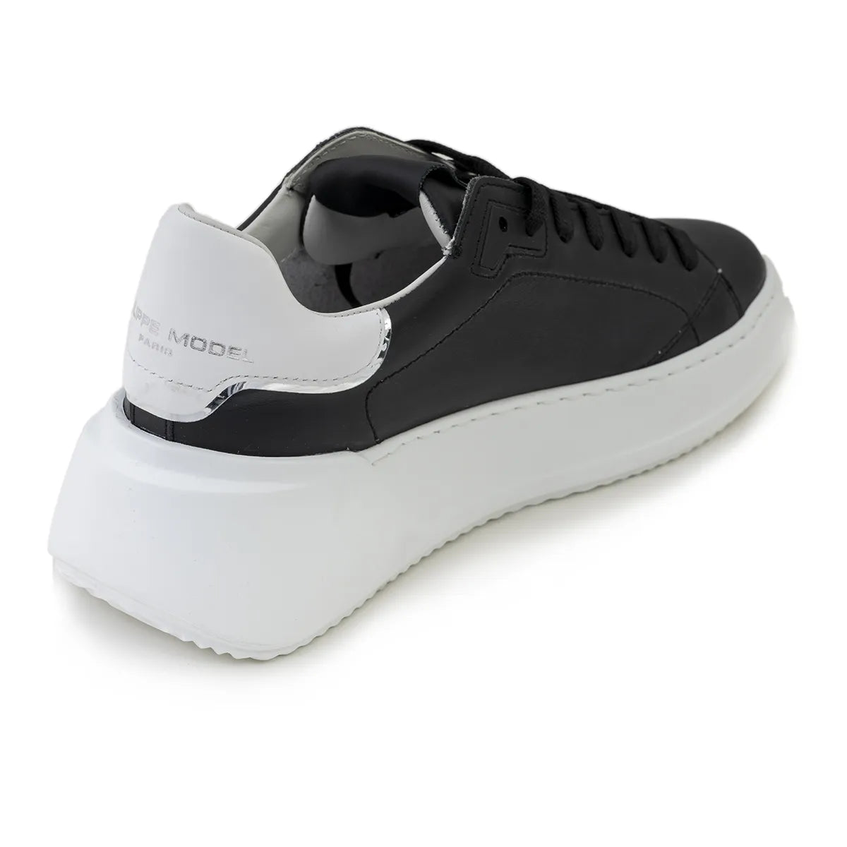 Sneakers Philippe Model pelle nera tallone bianco