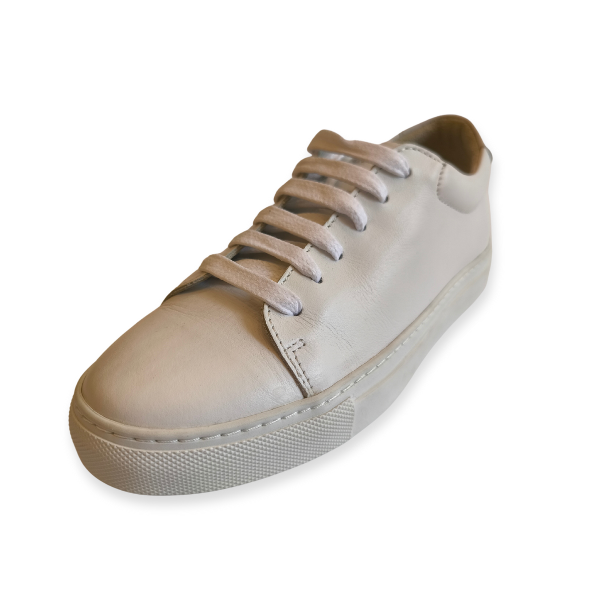 Sneakers National Standard Monocromatica Bianca in Vera Pelle